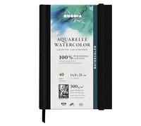 RHODIA TOUCH 116140C - Taccuino acquerello 100% cotone - grana fine - 300g/m² - A5 ritratto - 40 pag. NO microforate - Brossurato rigido Watercolor Book