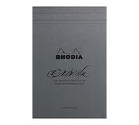 Rhodia Touch 19006C Blocco punto metallico per calligrafia PAScribe Grey Maya Pad, A4 + (21x31,8 cm), 60 fogli a strappo, a righe, carta Clairefontaine Maya grigia 120 g/m²