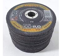 Rhodius FTK38 - Dischi da taglio a gomito, 100 x 2,0 mm, per acciaio inox/acciaio, 25 pezzi