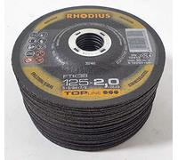 Rhodius FTK38 - Dischi da taglio a gomito, 125 x 2,0 mm, per acciaio inox/acciaio, 25 pezzi
