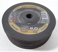 Rhodius FTK38 - Dischi da taglio a gomito, 180 x 2,0 mm, per acciaio inox/acciaio, 25 pezzi