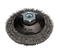 RHODIUS SKBW, 1 spazzola conica in acciaio Ø 100 mm, filo ondulato 0,3 mm, M14, smerigliatrice angolare, spazzola per la pulizia, spazzola in acciaio