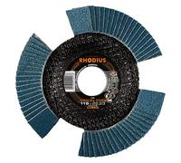 RHODIUS Vision Pro, 10 dischi lamellari K80 trasparenti, realizzati in Germania, metallo, acciaio inox, per smerigliatrice angolare, mola, disco abrasivo a ventaglio