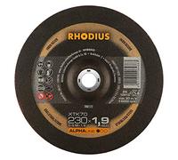 RHODIUS XTK70 - Disco da taglio in metallo, 230 x 1,9 x 22,23 mm, 25 pezzi | Per acciaio inox e acciaio, tagli rapidi e precisi, buona durata, per smerigliatrice angolare, ALPHAline, piegata