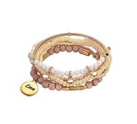 Rhodonite Collegato Bracciale Mm Anelli Stella Sole Cuore Bracciale Perlato Bracciale Set di gioielli per le donne ragazze Rosa Rhodonite Perla Placcato Perline Anelli, Taglia unica, Metallo, Nessuna