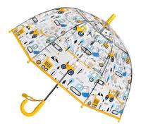 Rhomba Ombrello Trasparente a Bolla Trasparente per Bambini e Bambini Leggeri, 8 Fibre Ribs, Cute Dome See Through, Perfect for Walking Kids, Giallo, S