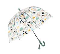 Rhomba Ombrello trasparente a bolla trasparente trasparente per bambini e bambini leggeri 8 Fibre Ribs Cute Dome See Through Perfect for Walking Kids Umbrella for Child, panda, S