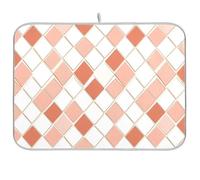 Rhomboid Bianco Oro Rosa Asciugatura Piatto Stuoia Cucina Pad Per Contatore Piatto Scolapiatti Vassoio Resistente Al Calore Mar 16 x 18