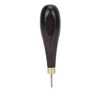 Rhombus Awl 3mm, Professional Leather Stitching Awl, Diamond Shaped Reaming Tool with Red Sandalwood Handle, Imported Steel Cone for DIY Leather Craft, Sewing and Stitching