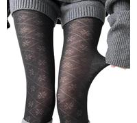Rhombuses - Calze a vita alta | Collant resistenti alla corsa, Collant elasticizzati a vita alta, Collant opachi alla moda, Calze alte alla coscia