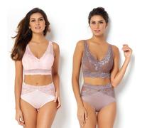 Rhonda Shear 2-pack Pizzo Reggiseno Con Rimovibile Pastiglie Rosa / Moka 539-606
