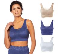 Rhonda Shear 3-pack Ahh Reggiseno con Pizzo Sovrastrato IN Blu Multi 616800