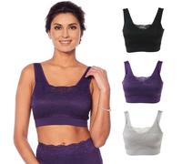 Rhonda Shear 3-pack Ahh Reggiseno con Pizzo Sovrastrato IN Prugna Multi 616-800,