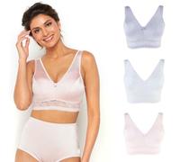 Rhonda Shear 3-pack Pin Up Liscio Reggiseno Con Rimovibile Pastiglie IN Pastello