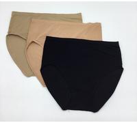 Rhonda Shear 3 Pack Ribbed Seamless Ahh Briefs, BKWBBG, 3X