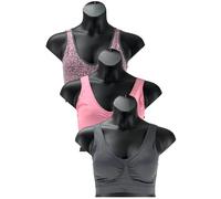 Rhonda Shear 3pack senza Cuciture Jacquard Ahh Reggiseno Con Rimovibile Pads,