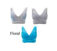 Rhonda Shear Pin Up Pizzo Sovrastrato Reggiseno 3-pack Floreale 567-051, Size XL