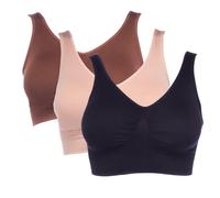 Rhonda Shear Sweetheart Ahh Bra 3-Pack In Neutrali 630-931, Taglia Media