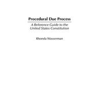 Rhonda Wasserman Procedural Due Process (Copertina rigida)
