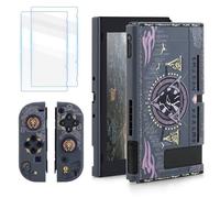 RHOTALL Custodia rigida compatibile con Nintendo Switch per Legend of Zelda, set di custodie protettive per Switch e controller Joycon con 2 pellicole protettive per lo schermo e 2 tappi per pollice a