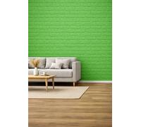 RHP Carta da parati 3D, autoadesivi, mattoni, impermeabili, da parete, pannelli da parete, pannelli autoadesivi, moderni, effetto pietra, montaggio facile e veloce, Verde, 10 pezzi