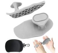 RHQFDM 1 Paio Impugnature Antiscivolo per Allenamento di Forza,Trazioni e Cross Training,Maniglia Ergonomica in Silicone Senza Dita per Fitness,Antiscivolo e Facili da Pulire,Adatto a tutti(Grigio)