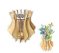 RHQFDM 10311 10280 Vaso per Fiori Puzzle in Legno per Bouquet Lego,Vaso da 20 cm per Fiori Lego,Regalo per Gli Amanti dei Fiori Lego,per Conservare i Lego Tulipani Rose Orchidea Girasole(Grande)