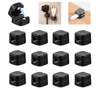 RHQFDM 12 Pezzi Clip per Cavi,Magnetico Cable Organizer,Ferma Cavi Adesivi,Organizzatore Magnetico per Cavi da Scrivania,Fermacavi Scrivania,per Comodino,Scrivania,Cavo di Ricarica,USB,HDMI(Nero)