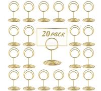 RHQFDM 20 segnaposto in metallo per matrimonio, oro, porta carte di credito, mini-numero, piccolo porta segnaposto rotondo in oro, per ristoranti, feste, matrimoni, decorazione