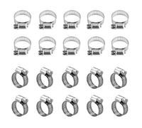 RHQFDM 25PCS 304 Morsetti per tubi in acciaio inossidabile Fascette Stringitubo Gamma di serraggio in acciaio inox 13-19 mm Adatto per gasdotti domestici gasdotti idraulici e gasdotti meccanici