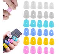 RHQFDM 30 Pezzi Chitarra Finger Protector Covers Silicone Guitar Fingertip Protectors Caps Guitar Anti Slip Fingertips Riutilizzabili Cut Out Traspirante Finger Protectors