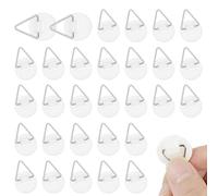 RHQFDM 30 pezzi Mini gancio decorativo autoadesivo per piatti 22 mm Invisibili Appendiabiti autoadesivi per piatti Plastica Portapiatti verticali Ganci per quadri autoadesivi (orbicolare, bianco)