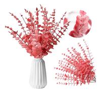 RHQFDM 30 Pezzi Rami Secchi Decorativi 38cm Rami Artificiali di Eucalipto Foglie Finte per Decorazioni Rosso Artificiali Rami Decorativi per Vaso per Matrimoni,Giardini,Decorazioni per Uffici
