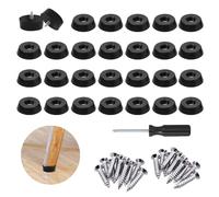 RHQFDM 30 piedini in gomma ammortizzatore fermata tamponi in gomma con viti rotonde per proteggere i mobili dall'umidità e dai graffi sul pavimento(25 x 23 x 9 mm)