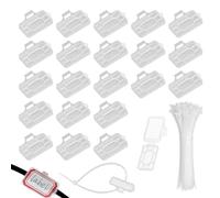 RHQFDM 40 Pcs etichette per cavi trasparenti,clip per marcatura dei cavo, impermeabili,con 40 Pcs fascette in nylon,per la marcatura e la classificazione di cordoni di tutti i tipi