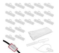 RHQFDM 40 Pcs etichette per cavi trasparenti,clip per marcatura dei cavo, impermeabili,con 40 Pcs fascette in nylon,per la marcatura e la classificazione di cordoni di tutti i tipi