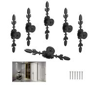 RHQFDM 6 PCS Retro Maniglia Della Porta Nero Armadio Maniglia Del Cassetto Stile Vintage Pull Maniglia Della Porta Manopola Piatto Posteriore Maniglie Pratiche per Mobili con Ornamenti Floreali