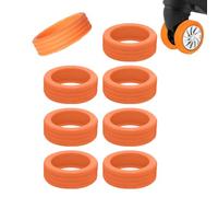 RHQFDM 8 Pezzi Manicotti Per Ruote Dei bagagli Copriruote Per Bagagli Silicone Colorato Copri Ruote Delle Valigie Coperture Per Valigie in Silicone Resistente Ruote Per Bagagli Antirumore(arancione)