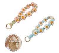RHQFDM Boho Portachiavi Corto Signore Fiore Braccialetto Con Margherite Come Portachiavi Per Appendere Le Chiavi Della Macchina o Telefoni Cellulari