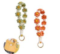 RHQFDM Bracciale Macramè Multicolore con Margherite e Nastro, 2 Pezzi