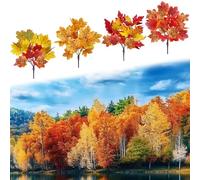 RHQFDM Decorazione autunnale 4 pezzi foglie d'acero artificiale 43 cm plastica decorazione da tavolo Halloween