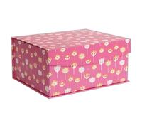 RHS Scatola portaoggetti in cartone piccola, design floreale, scatole regalo, decorazione per la casa, con chiusura magnetica del coperchio, scatola decorativa per regali, organizer per artigianato