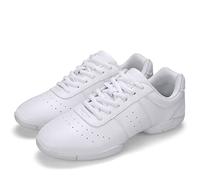 RHSMQ Scarpe da Ballo per Bambini Aerobica Adulto Aerobica Cheerleading Fitness Scarpe Gymnastics Dance Traspirante Comfort Soft Four-Season Shoes(42, White)