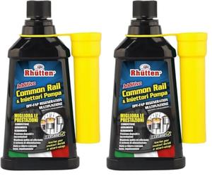 Rhütten, Additivo Common Rail e Iniettori Pompa, Dpf FAP Regeneration, Monodose Superconcentrata, Trattamento con Cetano, Migliora Le Prestazioni, Riduce Consumi, 150ml (Confezione da 2)