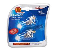 Rhutten, Lampadine Effetto Xenon H3 12V 55W, Luce Bianca, Omologate ECE-R37, Auto, Moto e Furgoni, 2pz