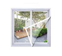 RHVOVNVOM 1 pz Bianco 175/185/200 cm Autoadesiva Riutilizzabile Zanzariere Finestra Schermo Mesh for Windows Protezione dagli Insetti a Prova di(White 175cm,160cm)