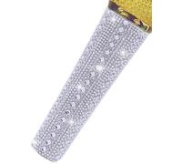 RhymKawa Custodia per microfono con cristalli glitterati, per microfono universale SM58LC, Beta 58a, con strass brillanti per feste di nozze e spettacoli TV karaoke