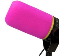 RhymKawa Filtro pop in schiuma per microfono Shure SM7B, parabrezza personalizzato con anelli di fissaggio colorati per podcast streaming gaming (rosa)