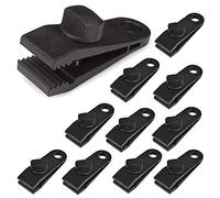 Rhys 12 Pezzi Tarp Clips per Tenda, Clip in Plastica per Panno Protettivo, Multifunzionale Clip per Teloni di Fissaggio, per Ombra Impugnatura per Tende Sole Morsetti per Tende, Nero