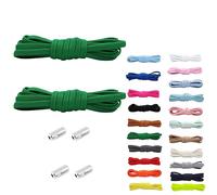 Rhys 2 Set Paia Elastici Lacci con Chiusura in Metallo, 100cm No Tie Lacci delle Scarpe Lacci Senza Nodo, per Scarpe da Ginnastica,Scarpe da Corsa, Scarpe Casual (Verde)